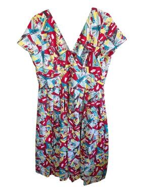 NWT Retrospec'd Cindy 1950s Style Postcard Swing Dress w/ Pockets Sz 12